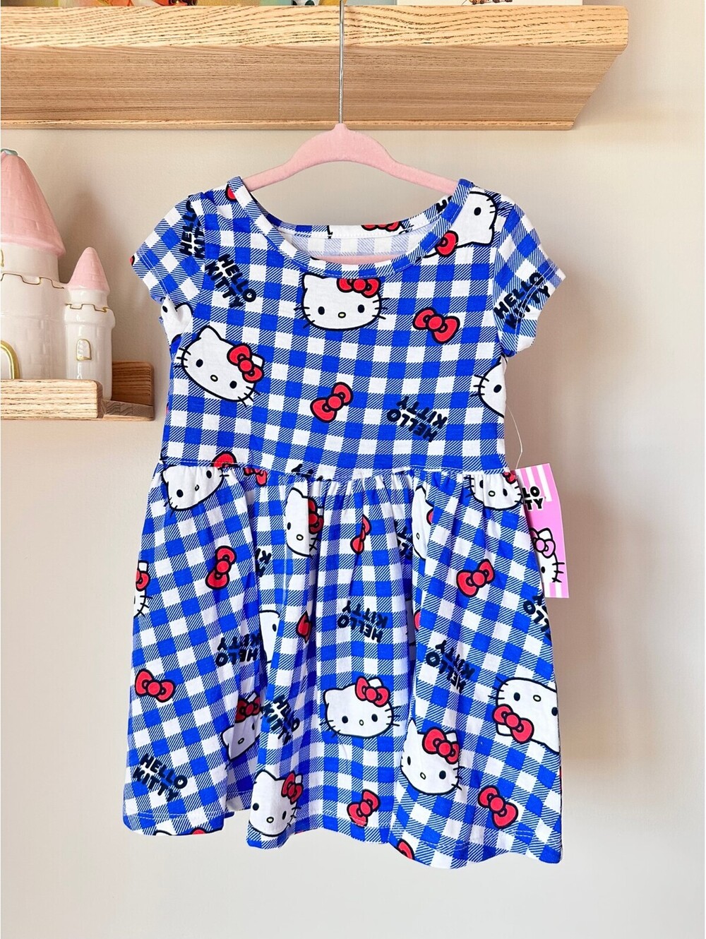 Hello Kitty Gingham Twirl Dress Sz 2T